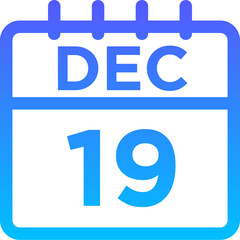 12- December - 19 Line Gradient Icon pictogram symbol visual illustration   