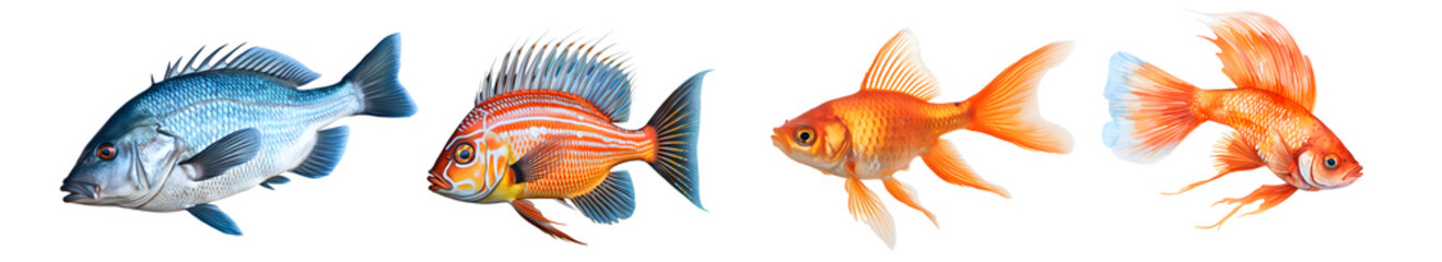 Fototapeta premium collection of beautiful creation with beautiful unique and colorful Fish