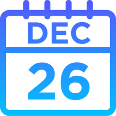 12- December - 26 Line Gradient Icon pictogram symbol visual illustration   