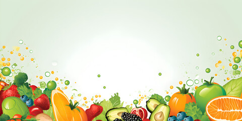 Obraz na płótnie Canvas Fruits and vegetablea on white