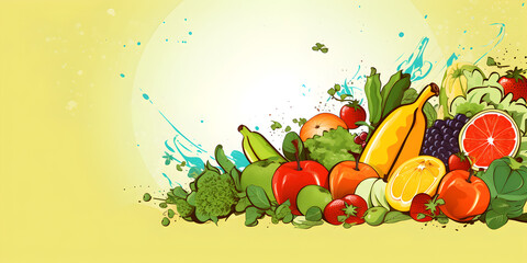 Healthy food vegetable illustration background