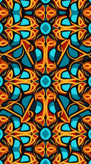 Fototapeta premium Ceramic tiles decorative pottery design, illustration for floor, wall, kitchen interior, textile