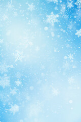 Naklejka na ściany i meble Christmas blue background with snow.