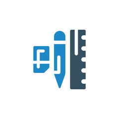 Stationary, pencil icon vector illustration