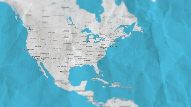 USA, Paper Travel Map, Slider Shot