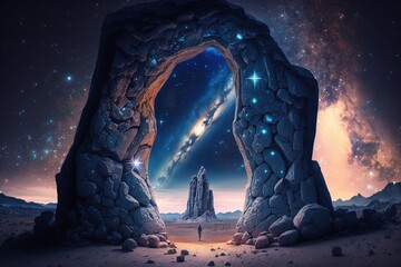 A fairy-tale portal to the other world. AI generated