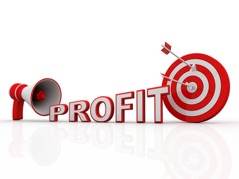 3d rendering Profit with target
