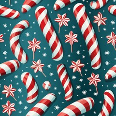 Obraz premium A colorful seamless holiday pattern for Christmas gift decorating 