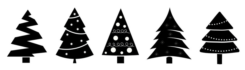 Cristmas tree icon. vector flat illustration on white background