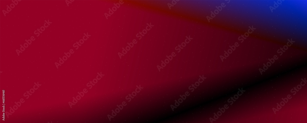 Aufkleber Background with trendy gradient and noise. Red and blue colors. Glare from lenses, overlay texture. Vector banner with dust and smooth color transition