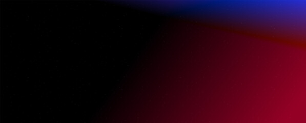 Background with trendy gradient and noise. Red and blue colors. Glare from lenses, overlay texture. Vector banner with dust and smooth color transition