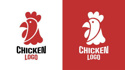 Fototapeta na wymiar Simple Elegant Chicken Mascot Logo Silhouette Style Concept