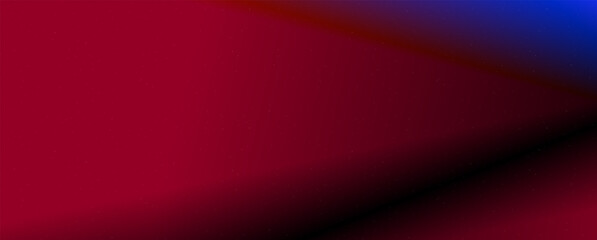 Background with trendy gradient and noise. Red and blue colors. Glare from lenses, overlay texture. Vector banner with dust and smooth color transition