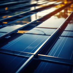 blue solar panels in sunlight, nature, blue and yellow, energy, clean