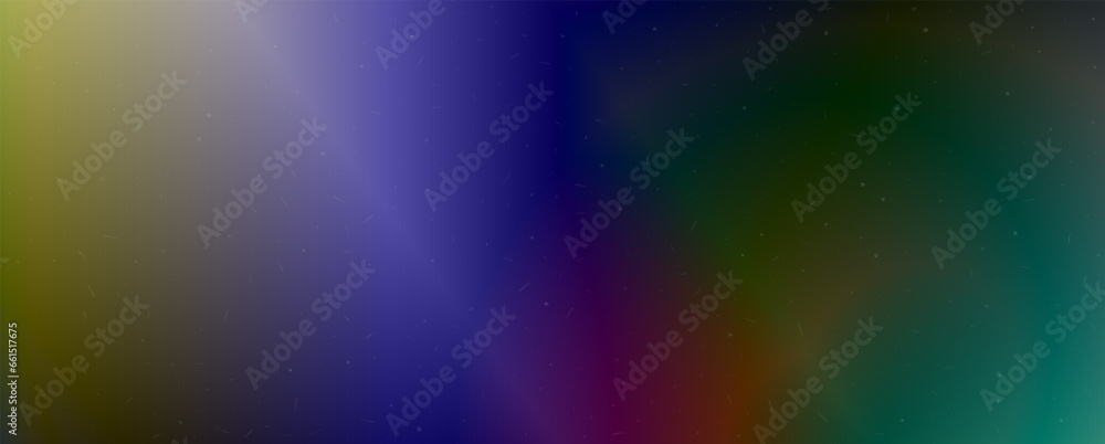 Aufkleber Background with trendy gradient and noise. iridescent colors. Glare from lenses, overlay texture. Vector banner with dust and smooth color transition