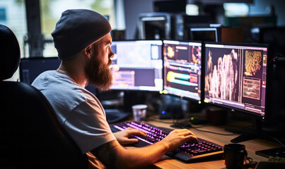 Dedicated Computer Programmer Engaged in Software Development