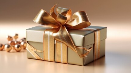 A beautifully wrapped gift box with a minimalist design. AI generated