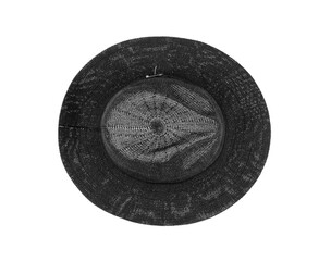 summer black classic hat isolated on white background