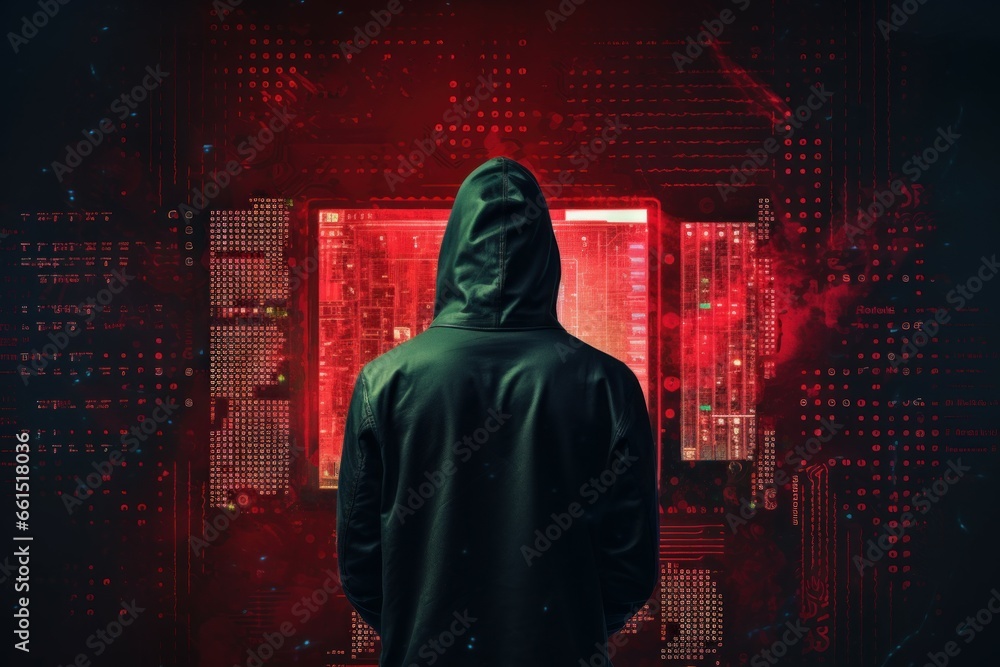 Poster protective cyber security. digital data key. generate ai