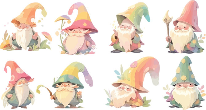 Set of colorful gnome for Christmas