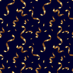 seamless Christmas pattern with gold confetti	
