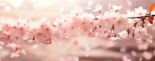 Foto op Canvas Closeup of Japanese cherry blossoms © Georgina Burrows