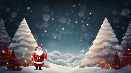 Merry christmas greeting card, Santa Claus design concept