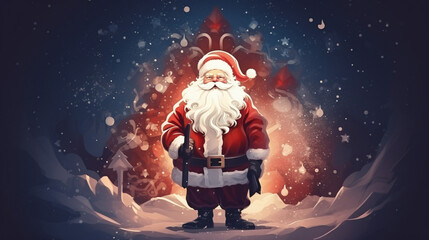 Merry christmas greeting card, Santa Claus design concept - obrazy, fototapety, plakaty