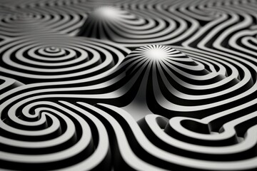 Fototapeta na wymiar black and white spiral, Generative AI