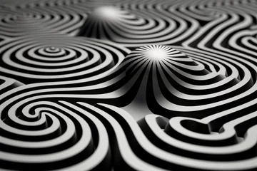 Foto op Canvas black and white spiral, Generative AI © Nino59