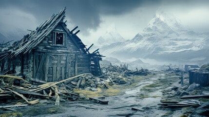 Winter in Swiss Rural Landscapes Transforms them into a Serene Wonderland where Snow Blankets Valleys and Mountains alike Wallpaper Background Digital Art Cover Poster