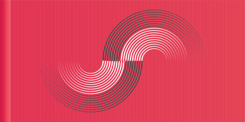 Circular spiral sound wave rhythm from lines. vektor background abstract lines - obrazy, fototapety, plakaty