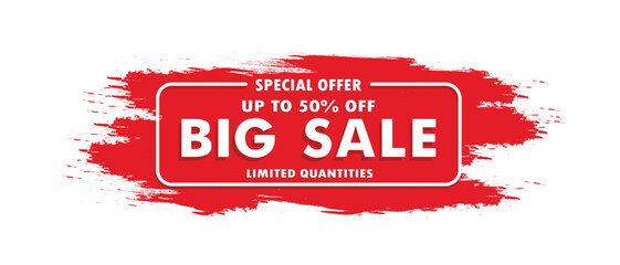 Brush Sale Banner Vector, Special offer sale banner, Big sale sale banner vector illustration