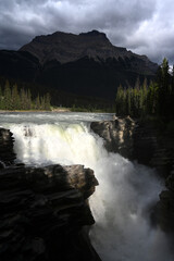 Fototapeta na wymiar Athabasca Falls is a waterfall in Jasper National Park, Alberta, Canada.