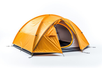 Nylon camping tent on white background