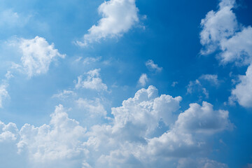 white clouds and blue sky background