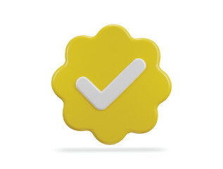 check mark 3d verified icon vector illustration