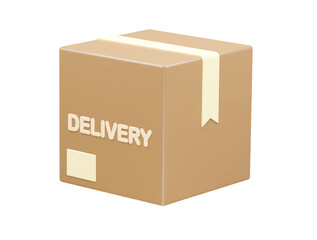 Delivery box icon 3d rendering element