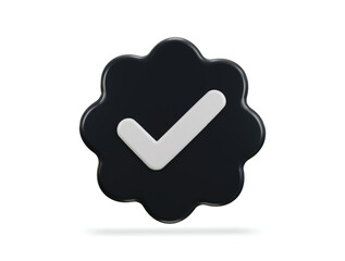 check mark 3d verified icon vector illustration
