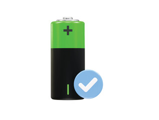 Battery icon 3d rendering illustration