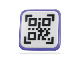 qr code scanning payment qr code 3d icon
