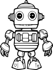 Robot Hand Drawn Vector illustration For Kids