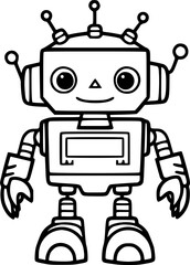 Robot Hand Drawn Vector illustration For Kids