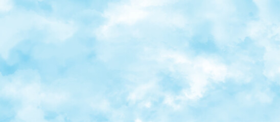 Morning sky of winter season with soft and tiny clouds, Vector realistic skyscape with tiny clouds, small and large clouds alternating and moving slowly on cloudy winter morning blue sky.