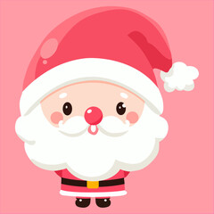 A vector illustration of Santa Claus holding a 