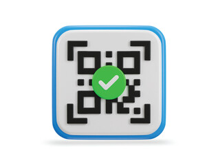 qr code scanning payment verification qr code 3d icon