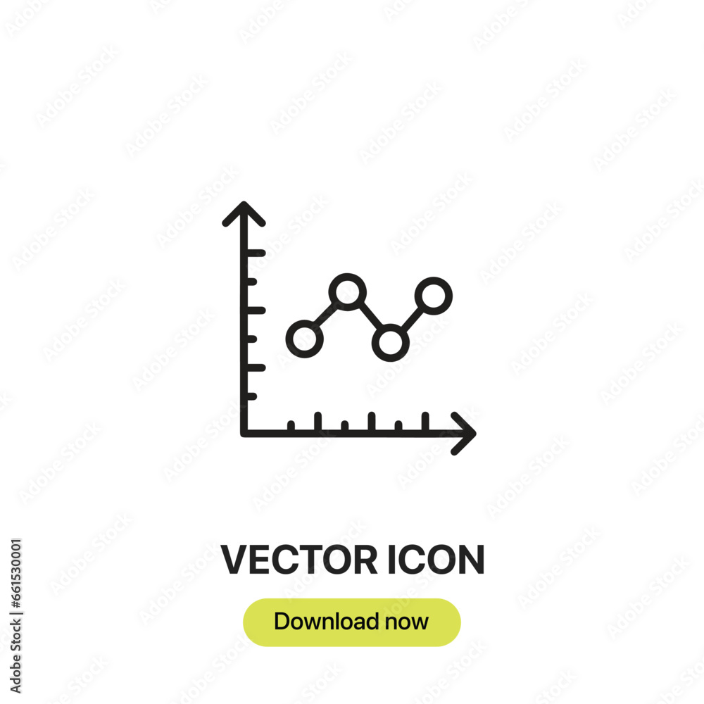 Poster line graph icon vector. linear-style sign for mobile concept and web design. line graph symbol illus