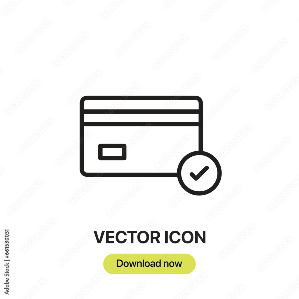 Aufkleber Credit Card icon vector. Linear-style sign for mobile concept and web design. Credit Card symbol illustration. Pixel vector graphics - Vector.