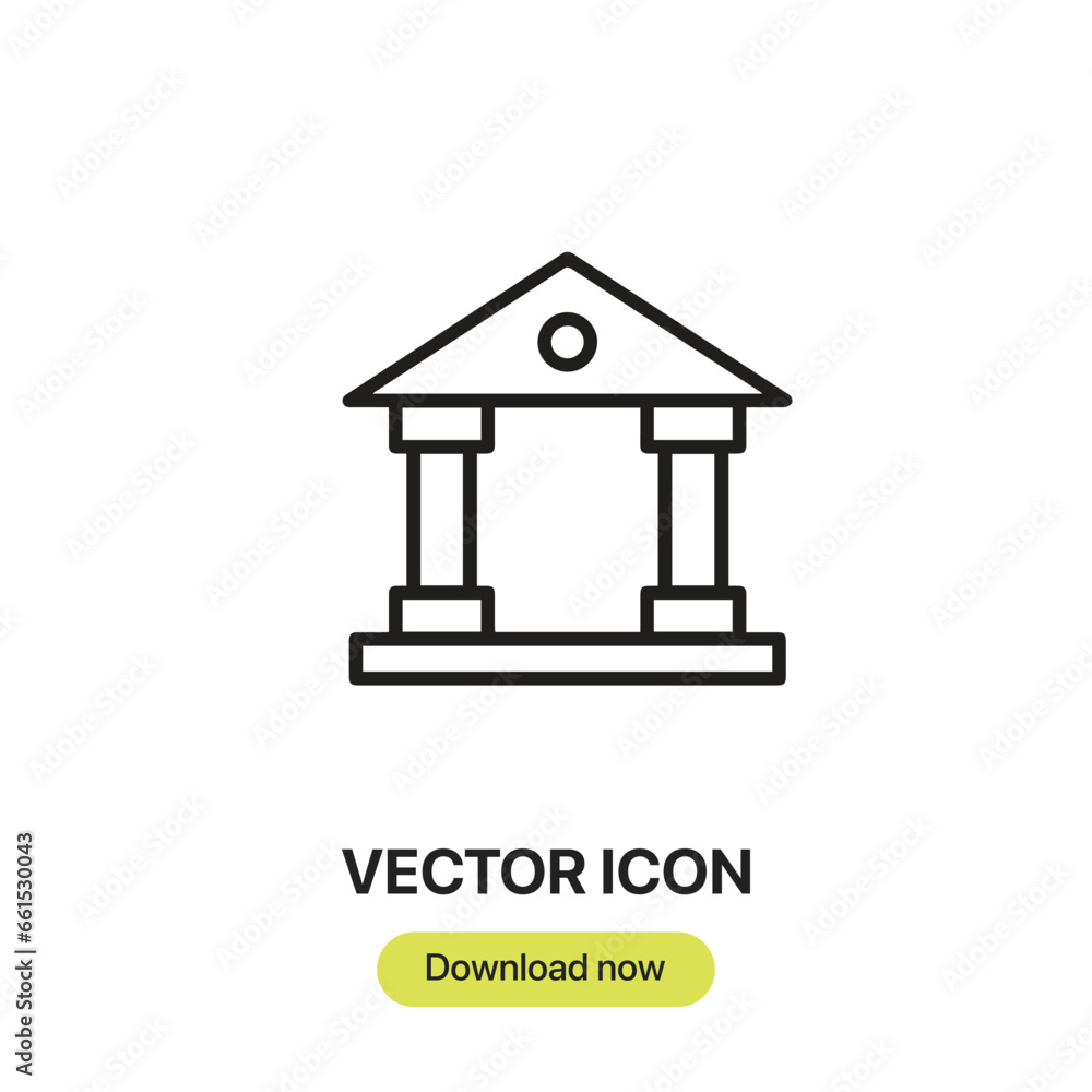 Fototapete bank icon vector. linear-style sign for mobile concept and web design. bank symbol illustration. pix