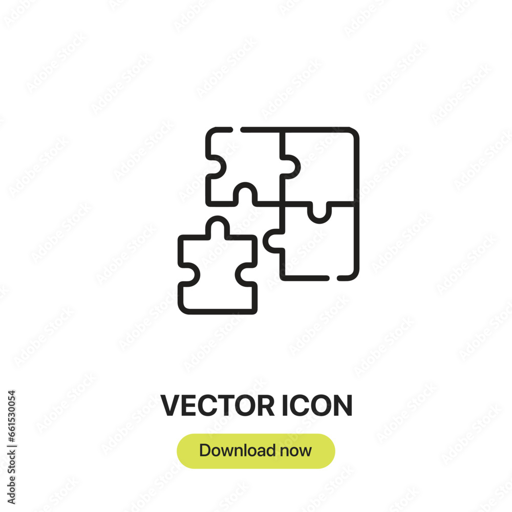 Leinwandbilder puzzle icon vector. linear-style sign for mobile concept and web design. puzzle symbol illustration.